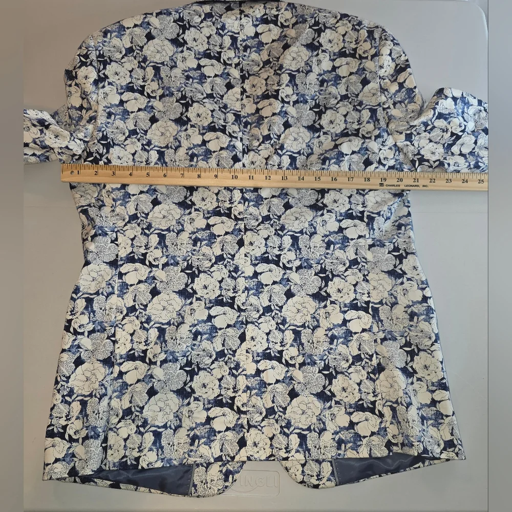 BAR III Mens Navy Single Breasted Floral Blazer Sport Coat Size 42R NWT BZ-3208